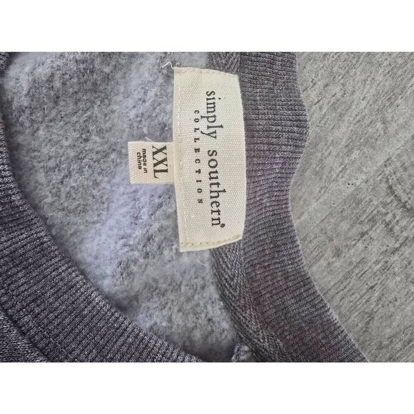 Women's Simply Southern Classy Before the Game Starts Crew Neck Pull Over Gray S - Picture 6 of 7